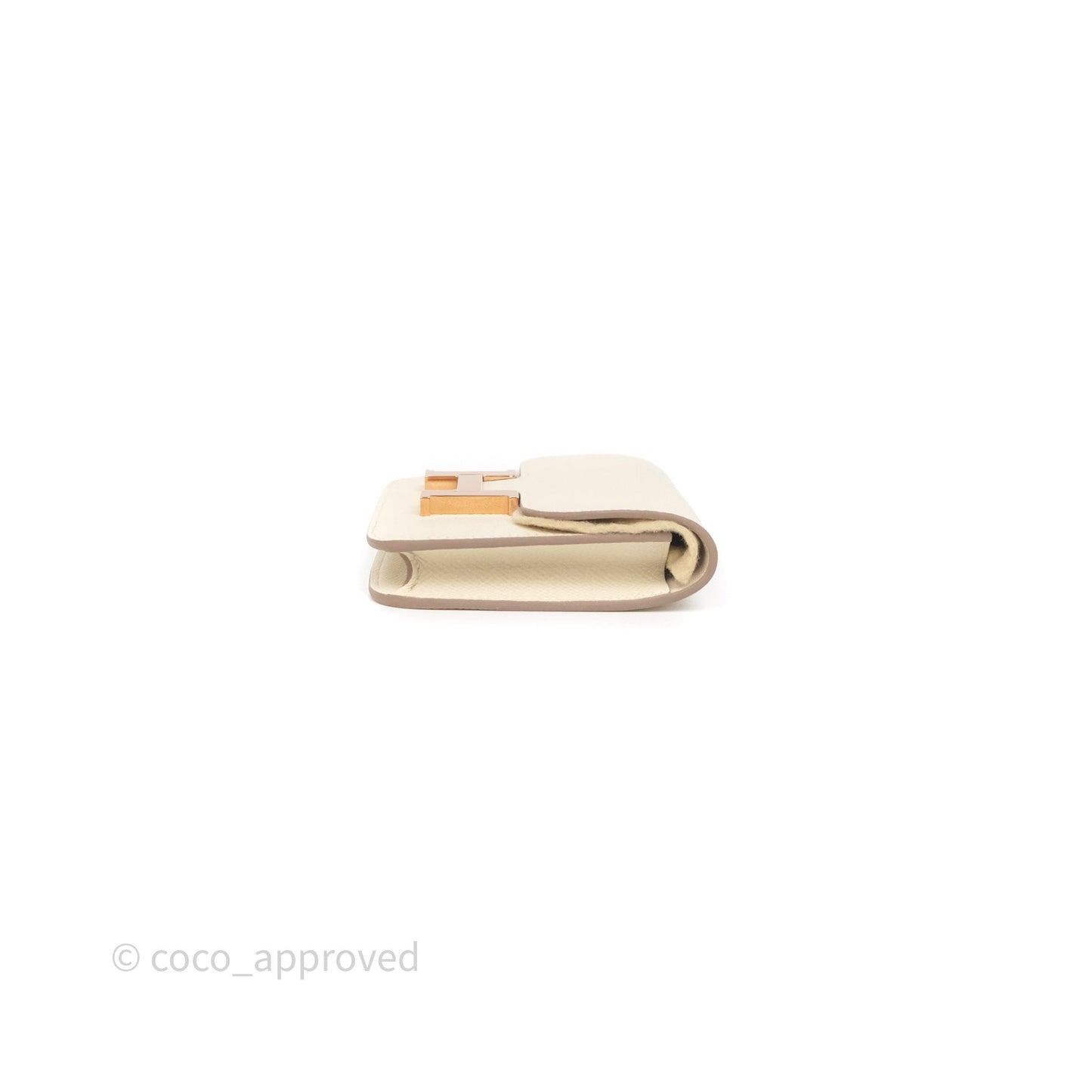 Hermès Constance Slim Wallet Craie 10 Epsom Rose Gold Hardware
