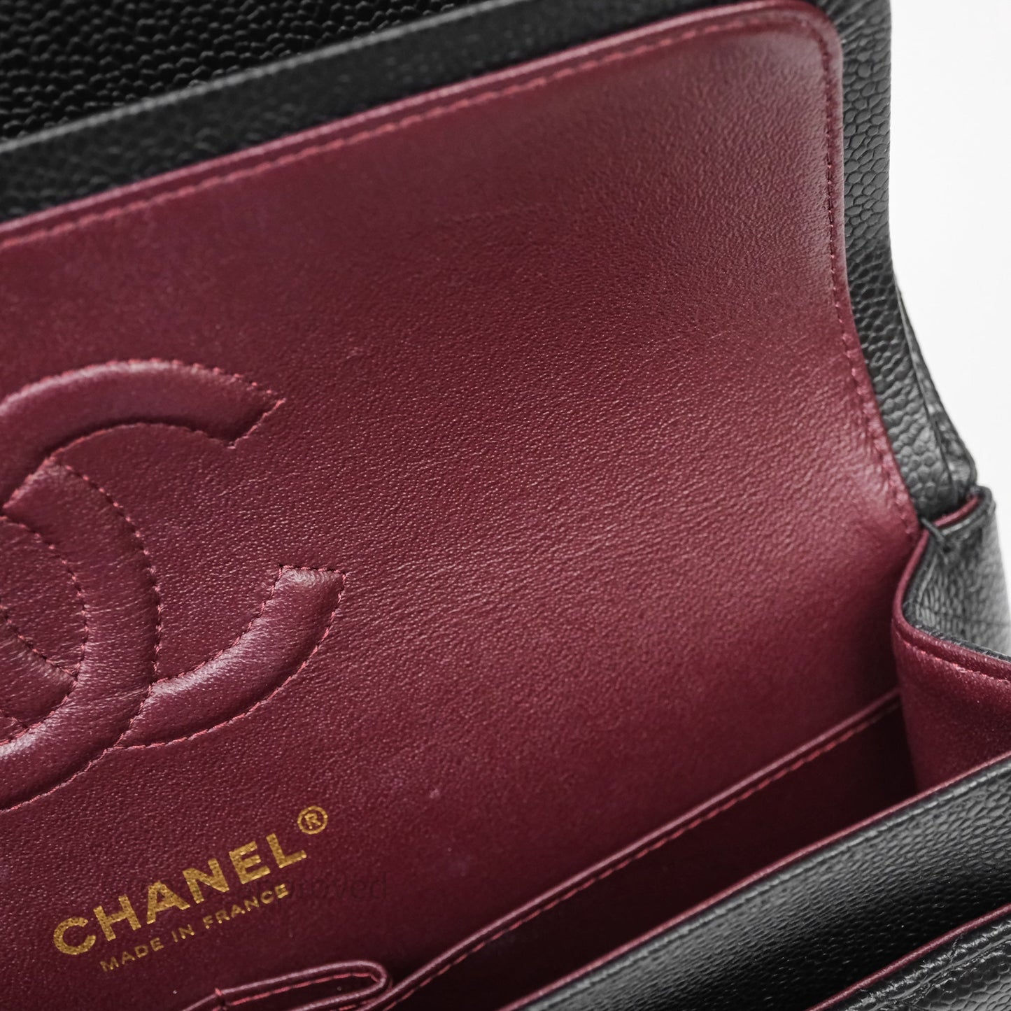 Chanel Classic Medium Flap Quilted Black Caviar Gold Hardware