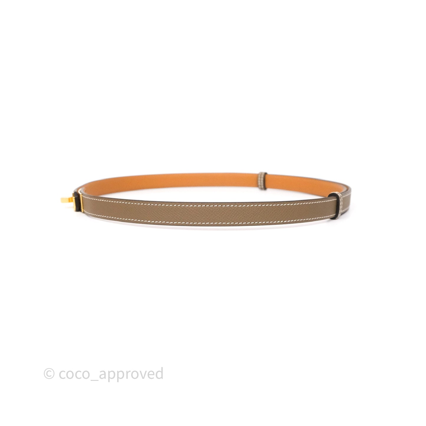 Hermès Kelly Buckle Belt Etoupe Epsom Gold Hardware