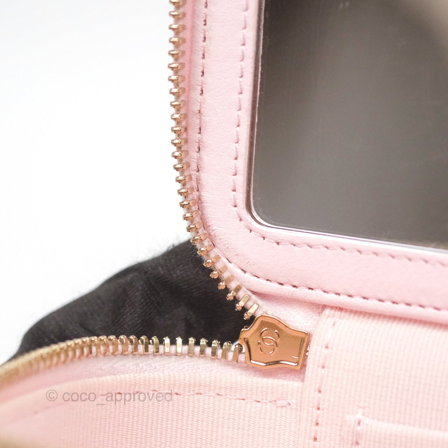 Chanel Vanity Rectangular Top Handle Light Pink Lambskin Gold Hardware