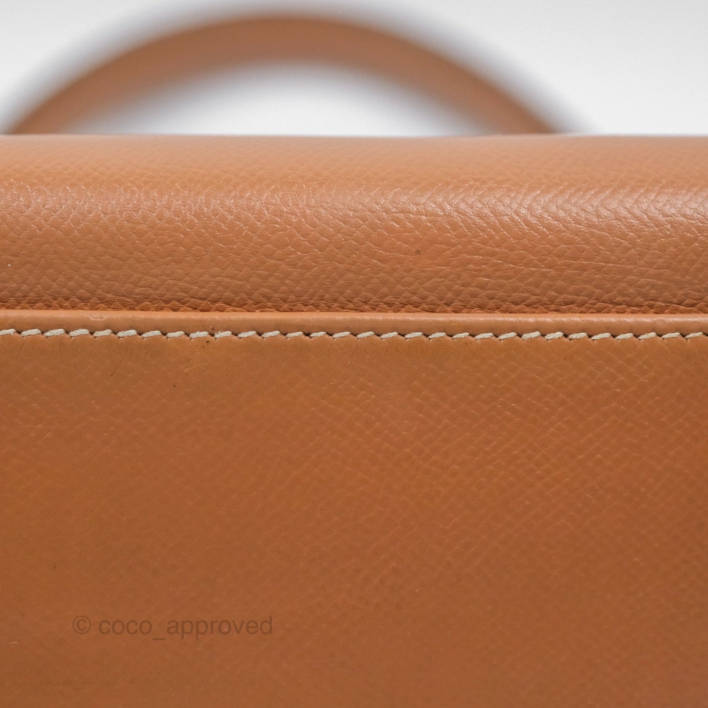 Hermes Vintage Kelly 32 Retourne Natural Gold Hardware