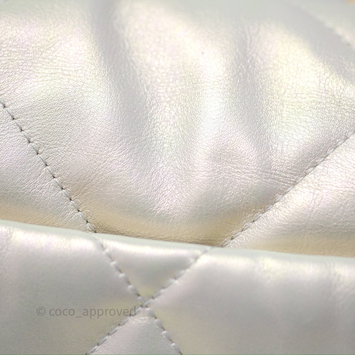 Chanel 19 Small Iridescent White Mixed Hardware