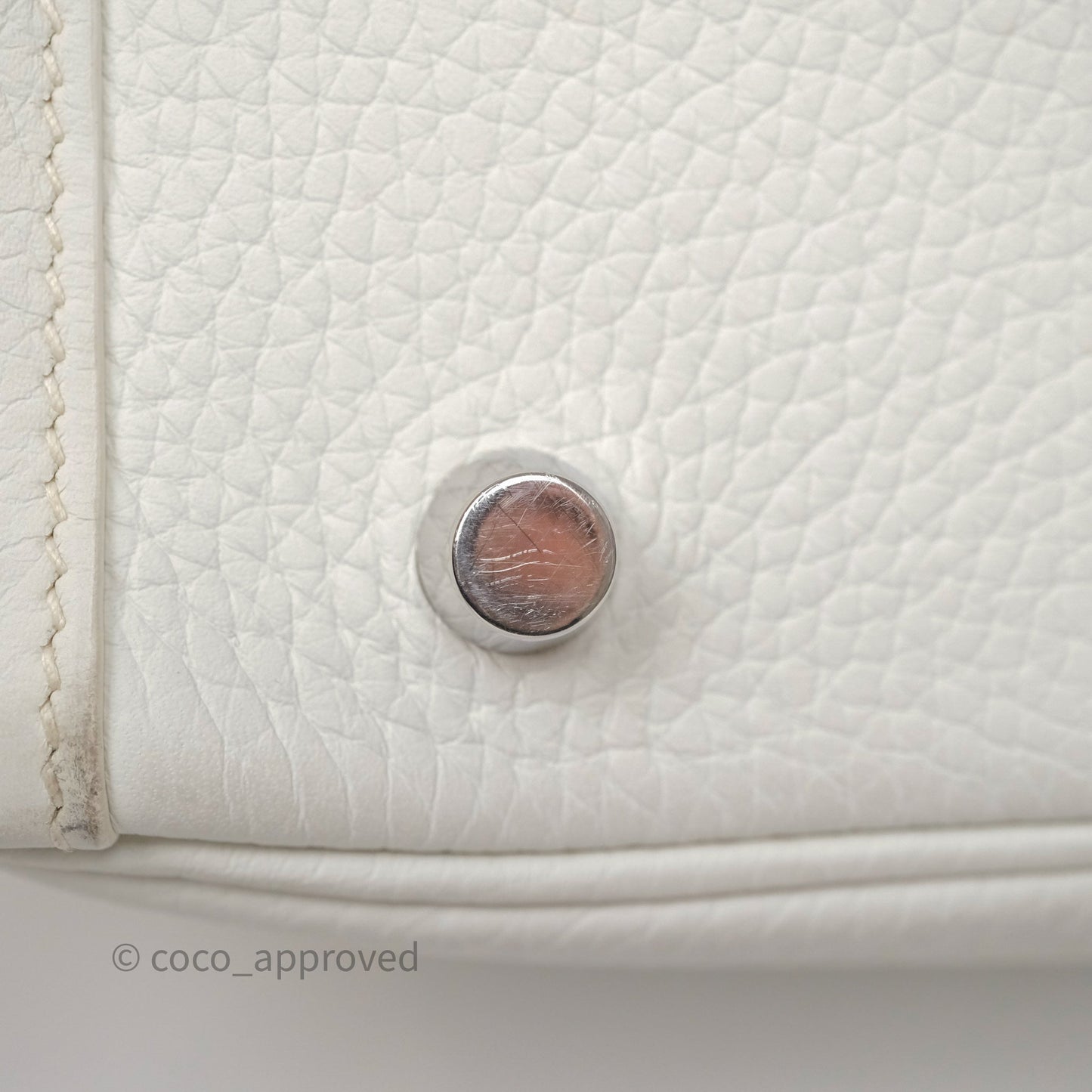Hermès Lindy 30 White Clemence Palladium Hardware