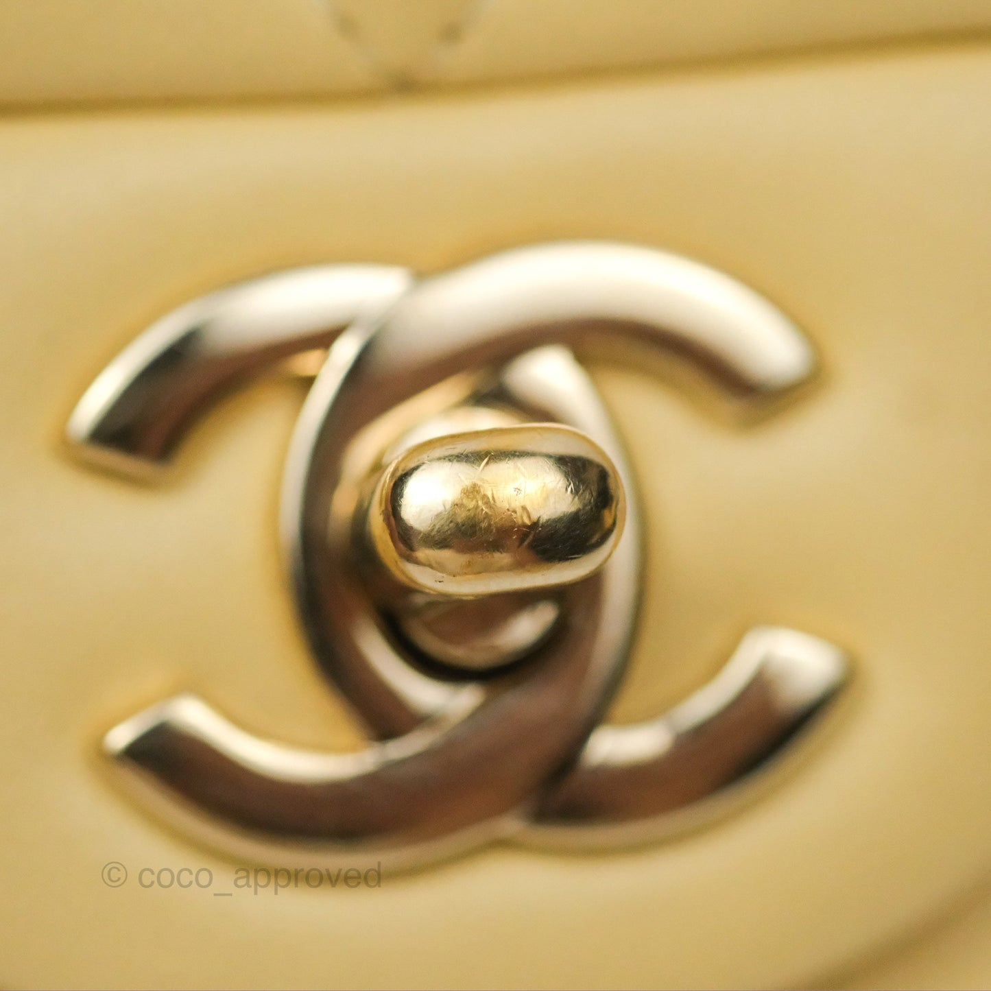 Chanel Mini Square Quilted Yellow Lambskin Gold Hardware