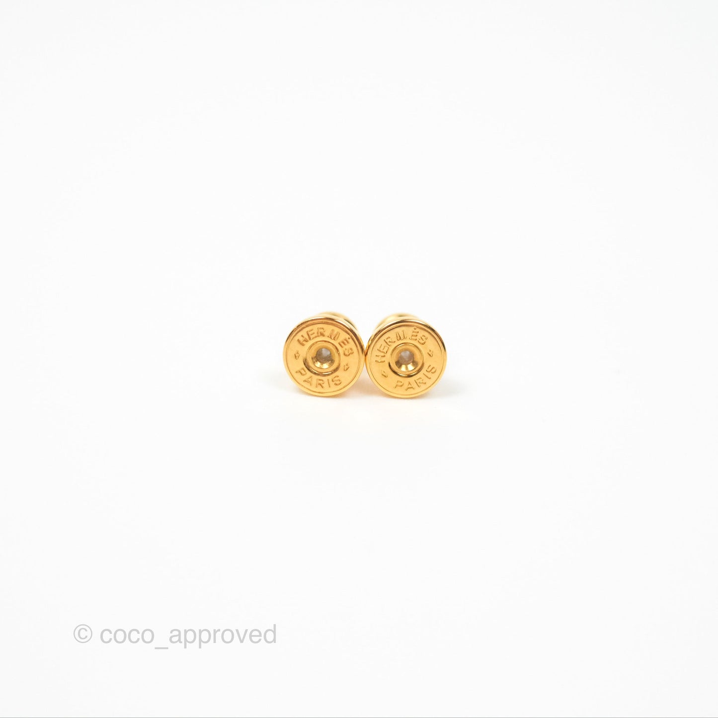 Hermès Mini Pop H Earrings Bleu Lin Gold Hardware