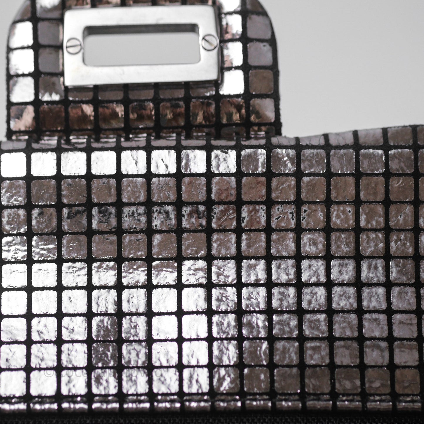 Chanel Mirror Reissue 2.55 Quilted Silver Suede Calfskin Gun Metal Hardware
