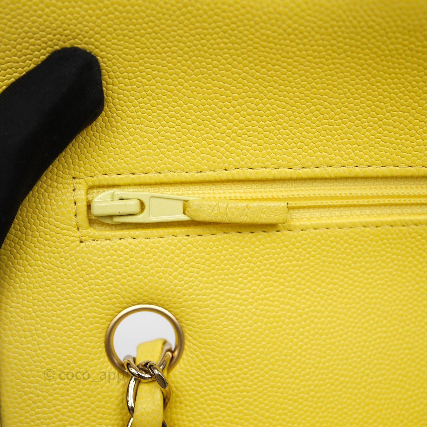 Chanel Small Classic Flap Quilted Yellow Caviar Gold Hardware