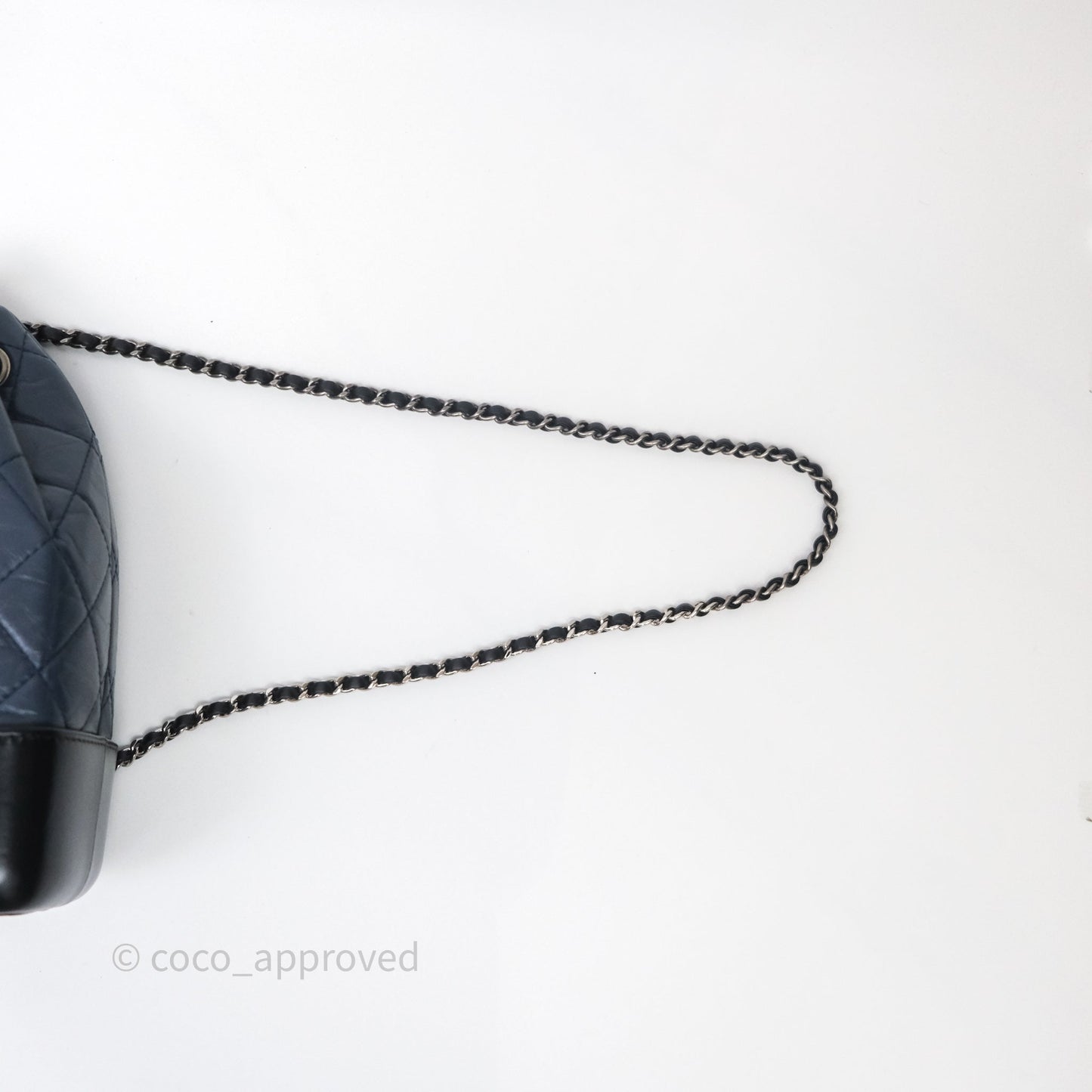 Chanel Gabrielle Backpack Blue Aged Calfskin Small