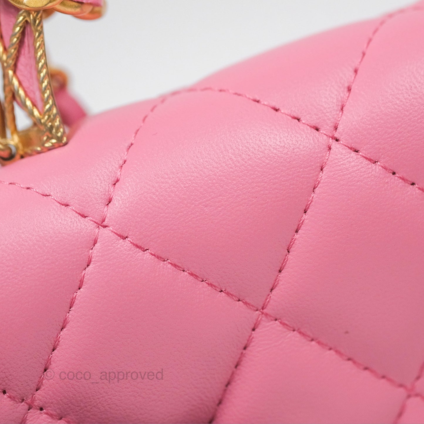 Chanel Top Handle Mini WOC Phone Holder with Chain Pink Lambskin