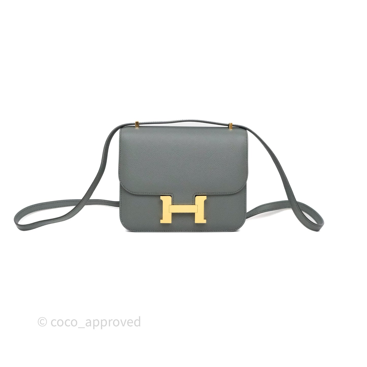Hermès Constance Mini 18cm Vert Amande 63 Epsom Gold Hardware