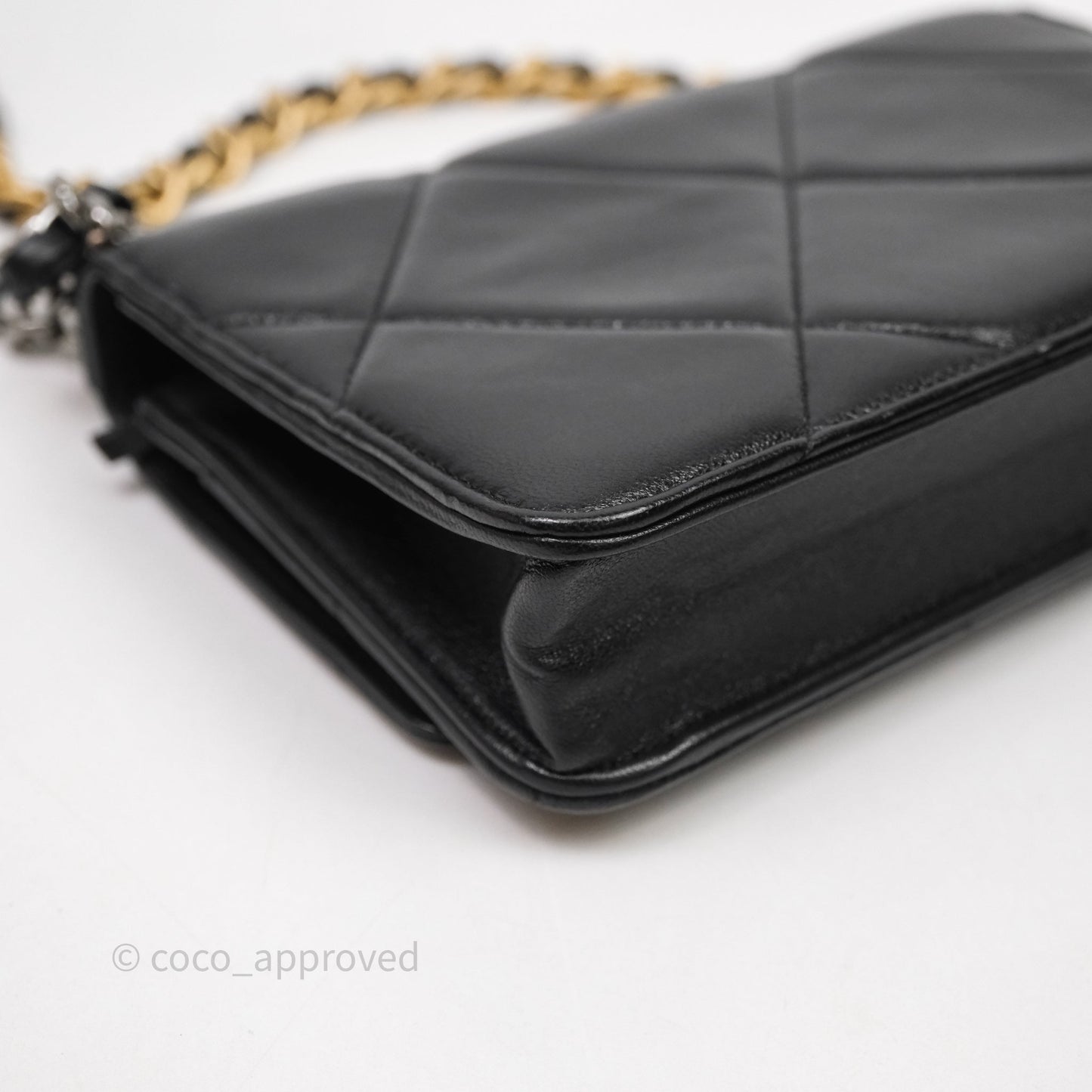 Chanel 19 Wallet on Chain WOC Black Mixed Hardware