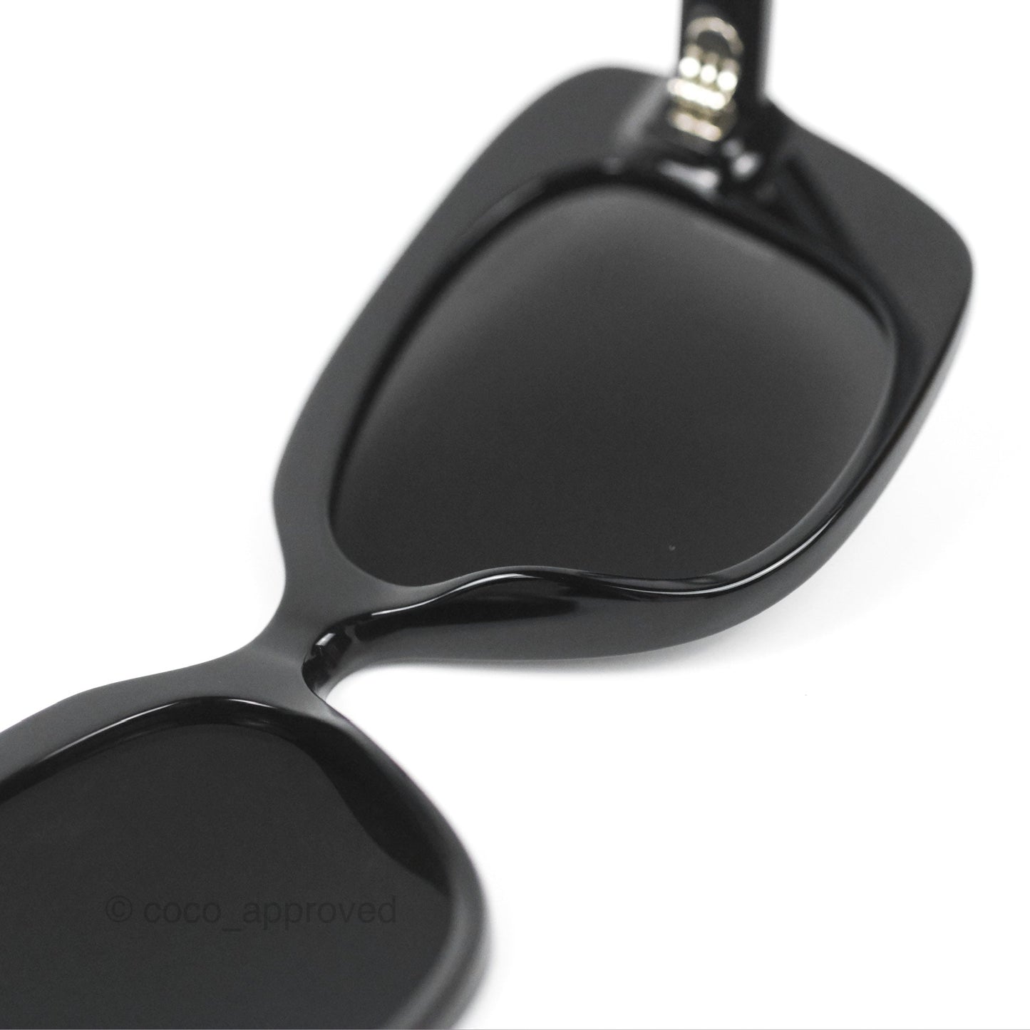 Chanel Acetate Strass Square Polarized Sunglasses Black/White