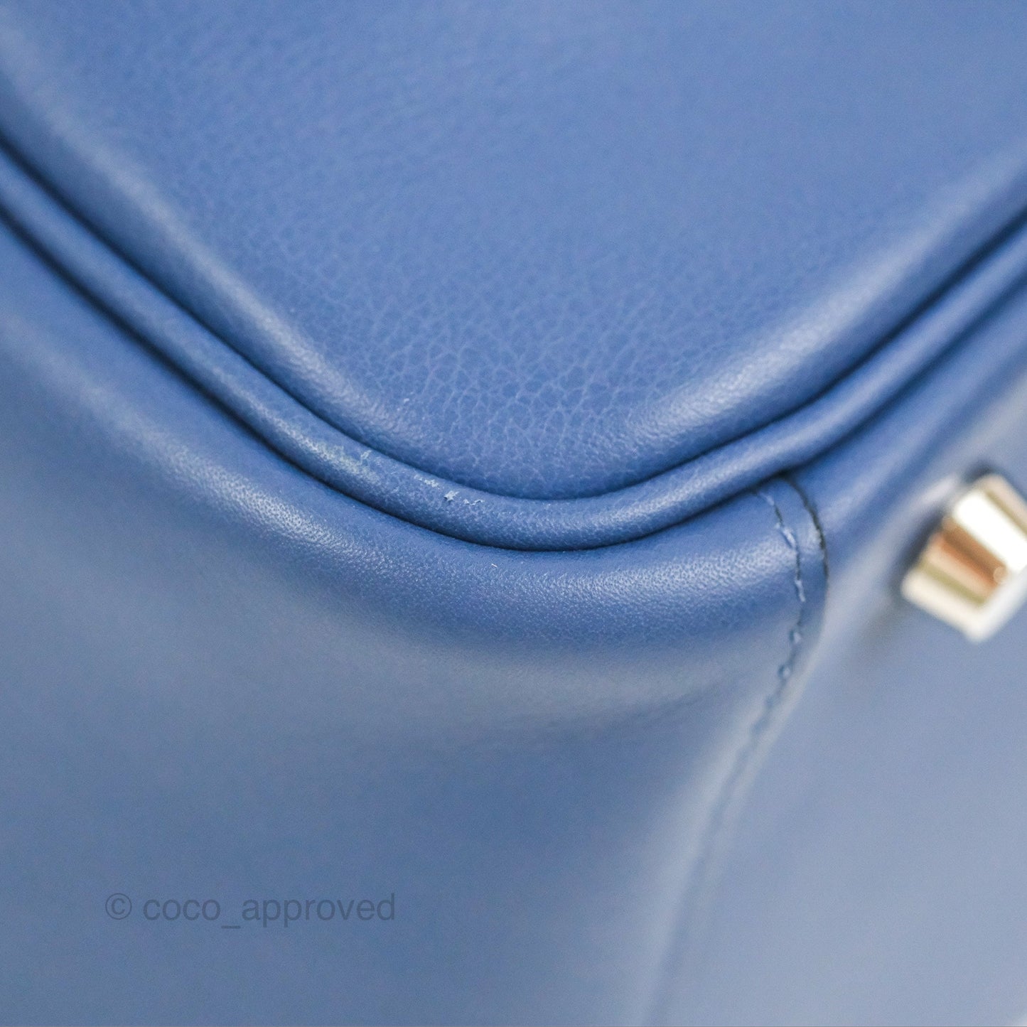 Hermès Lindy 26 Bleu Brighton/ Capucine Swift Palladium Hardware