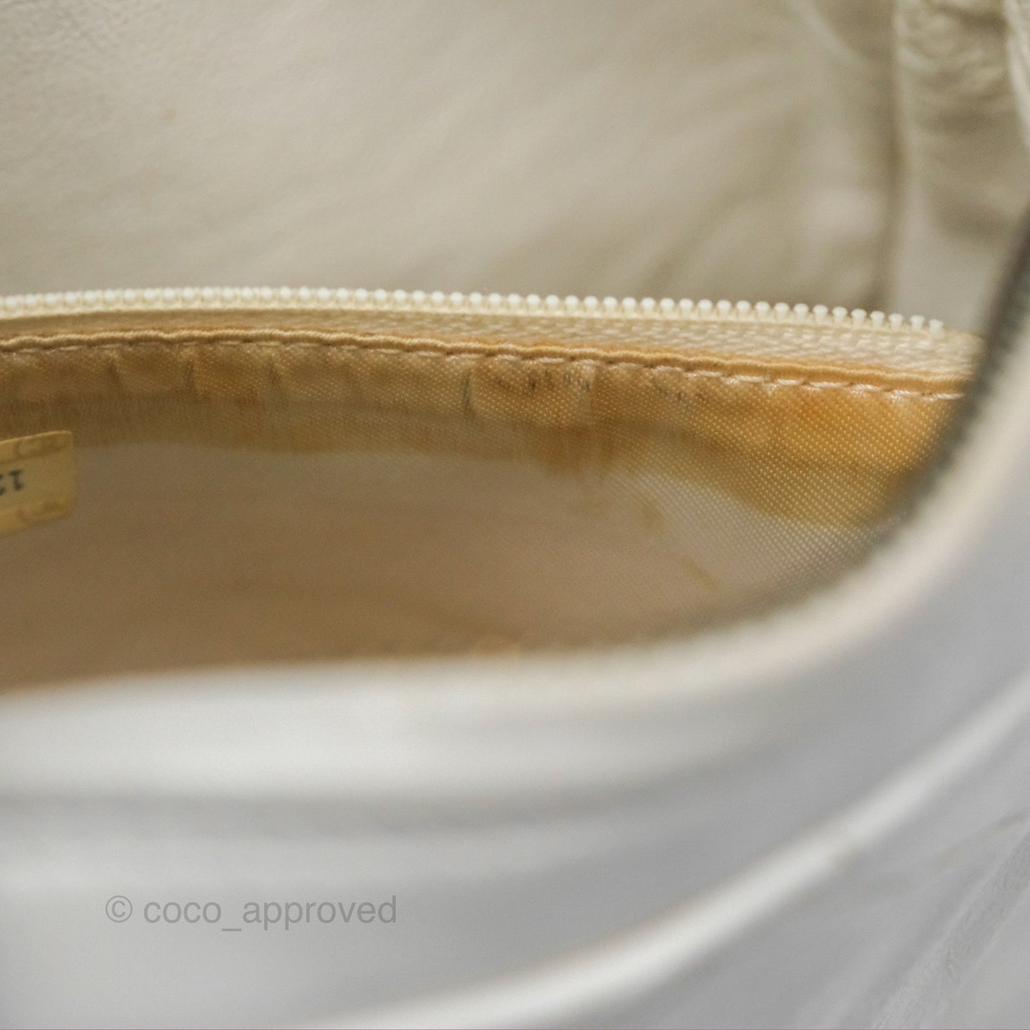 Chanel Vintage Small Camera Bag White Lambskin Gold Hardware