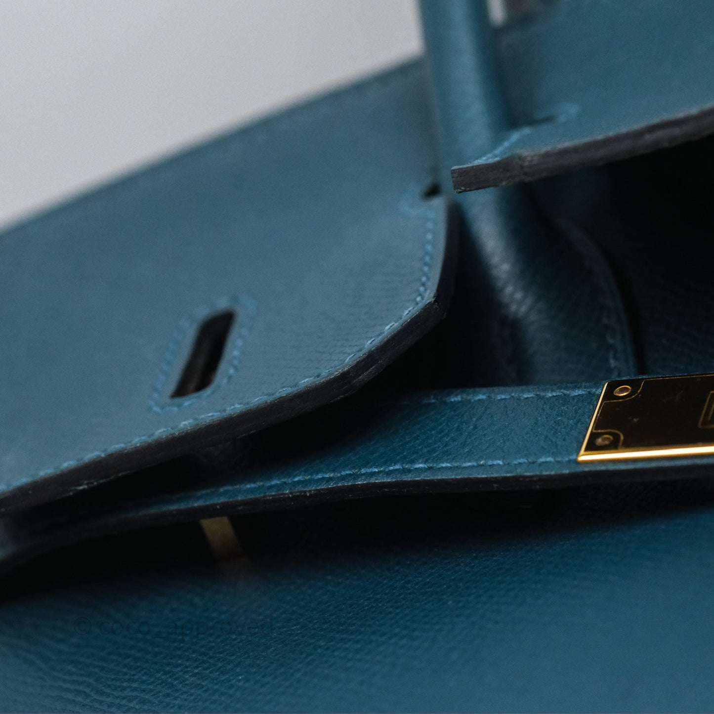 Hermès Birkin 30 Retourne Bleu de Prusse 7P Epsom Gold Hardware