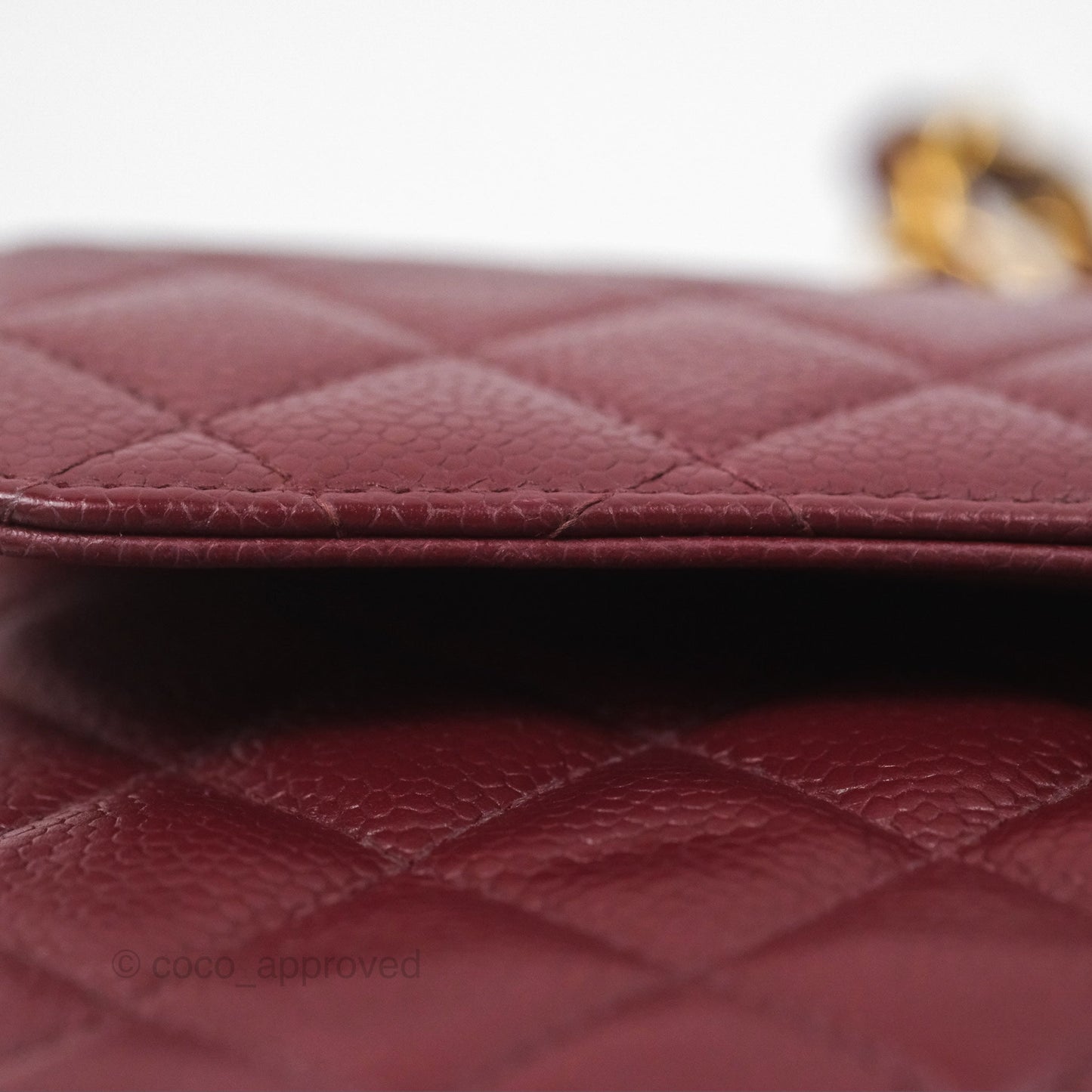 Chanel Vintage Classic Small S/M Flap Burgundy Caviar 24K Gold Hardware