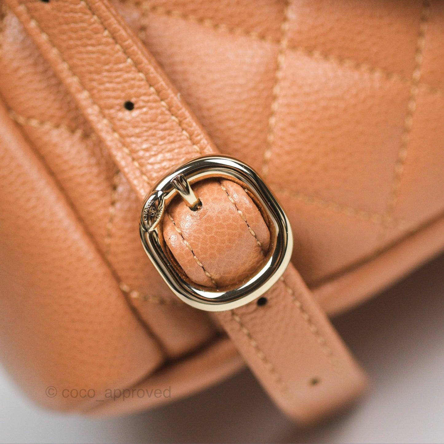 Chanel Duma Backpack Medium Dark Beige Caviar Gold Hardware