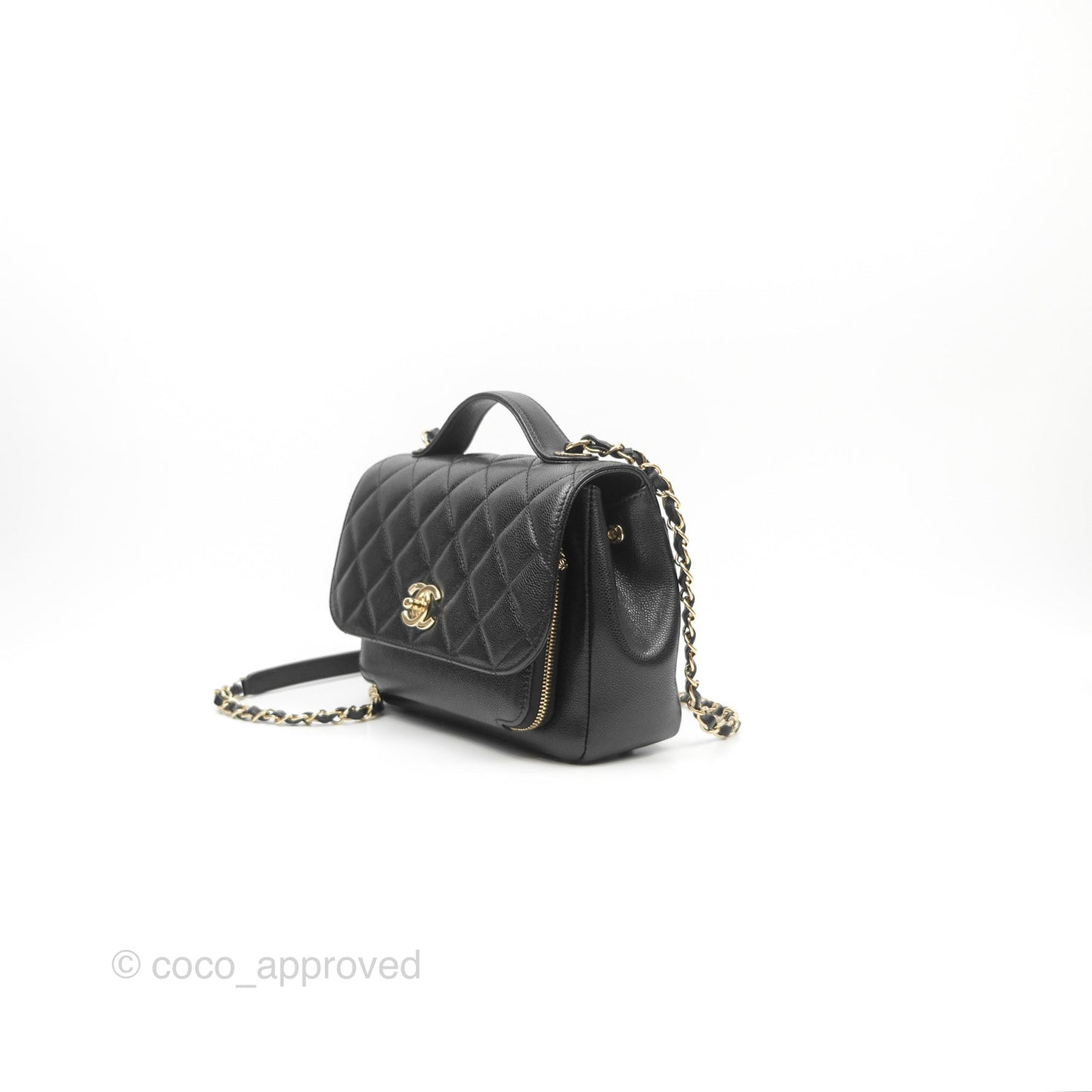 Chanel Quilted Medium Business Affinity Flap Black Caviar Gold Hardware