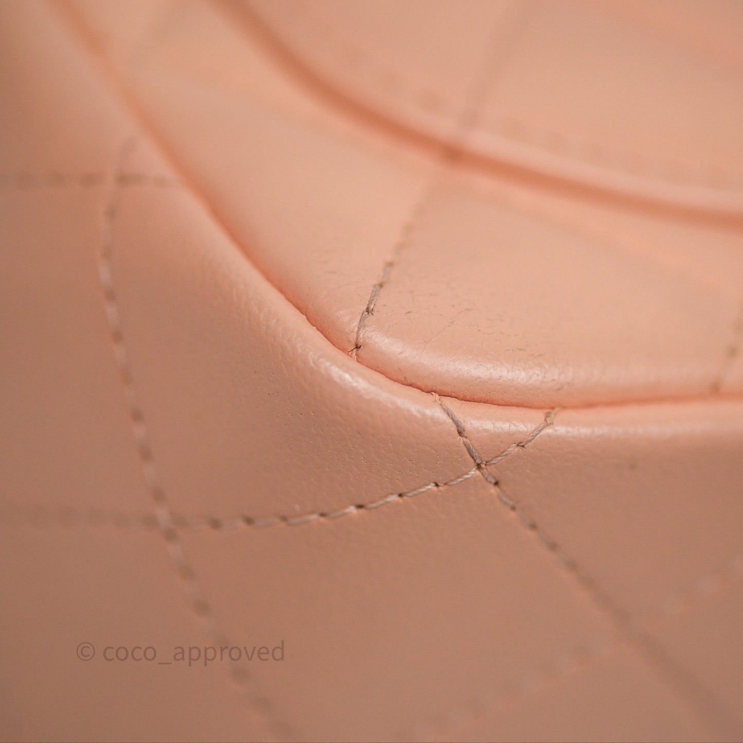 Chanel Mini Square Flap Quilted Beige Pink Lambskin Gold Hardware