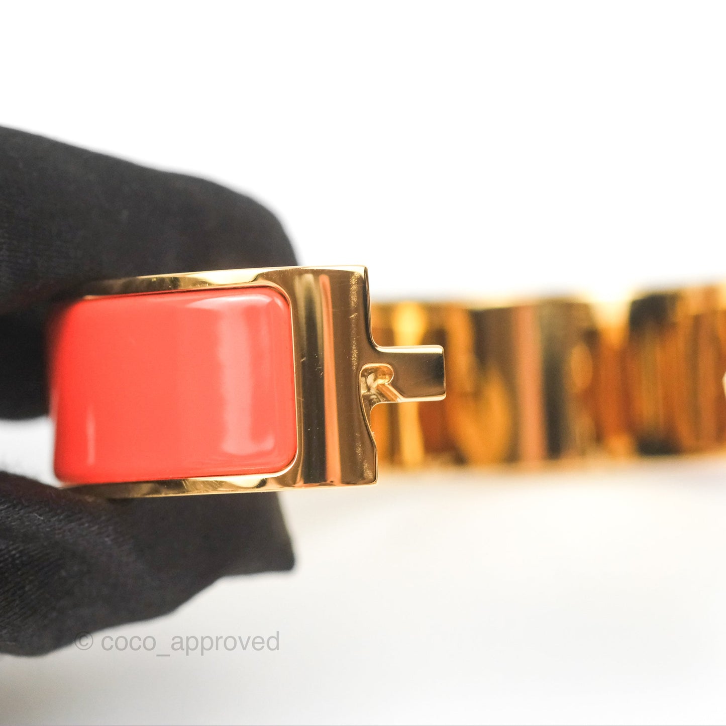 Hermès Clic Clac H Bracelet Orange Fruité Rose Gold PM