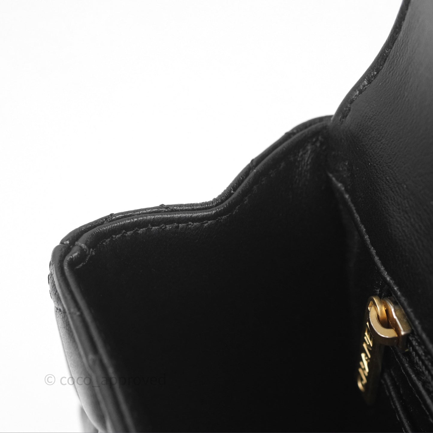 Chanel Logo Top Handle Small Flap Bag Black Lambskin Gold Hardware 24C