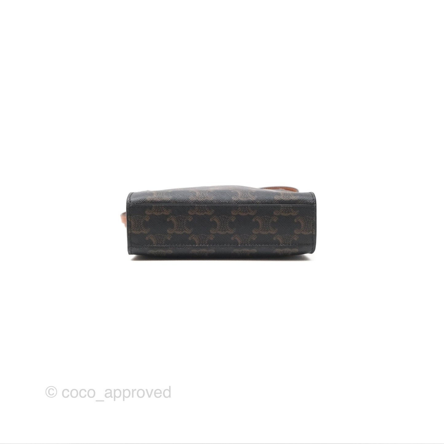 Celine Mini Vertical Cabas Bag Triomphe Canvas Tan