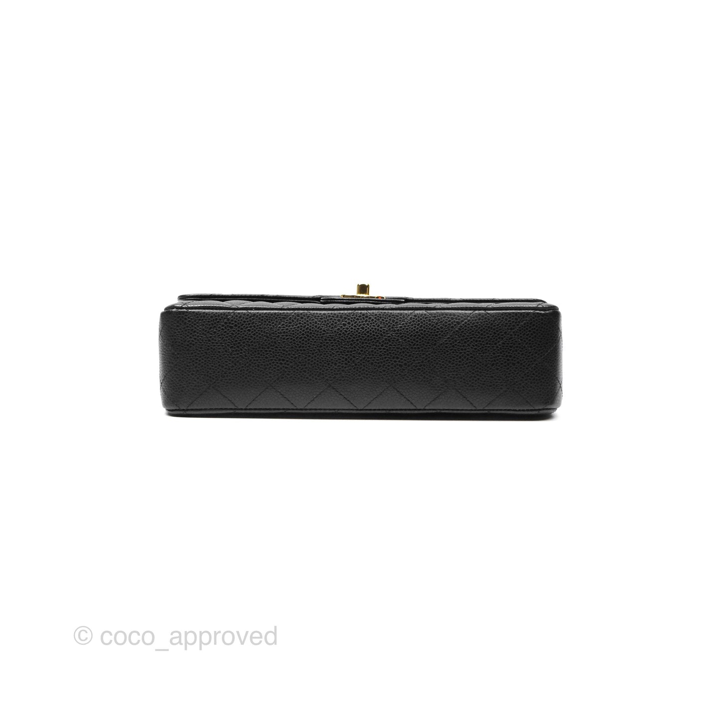 Chanel M/L Medium Classic Flap Quilted Black Caviar 24K Gold Hardware