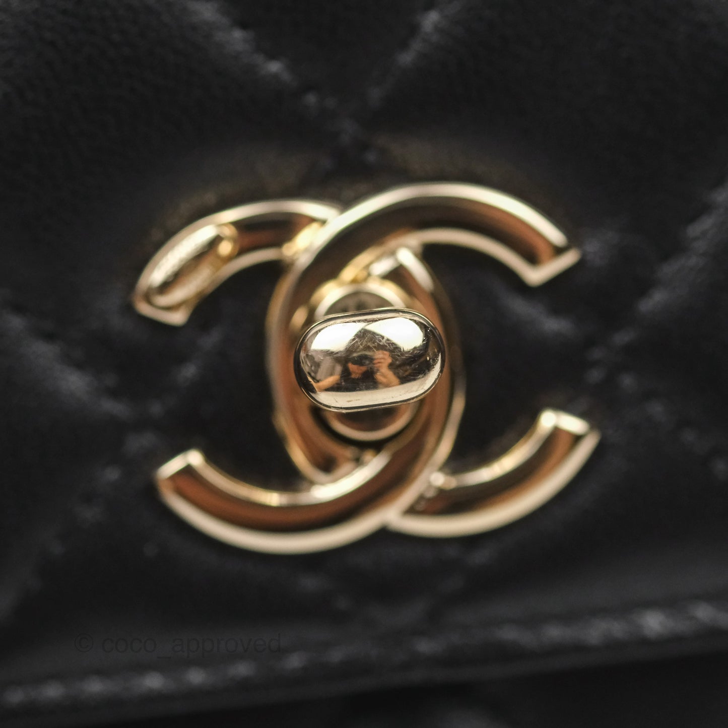 Chanel Mini Quilted Trendy CC Card Holder With Chain Black Lambskin Gold Hardware