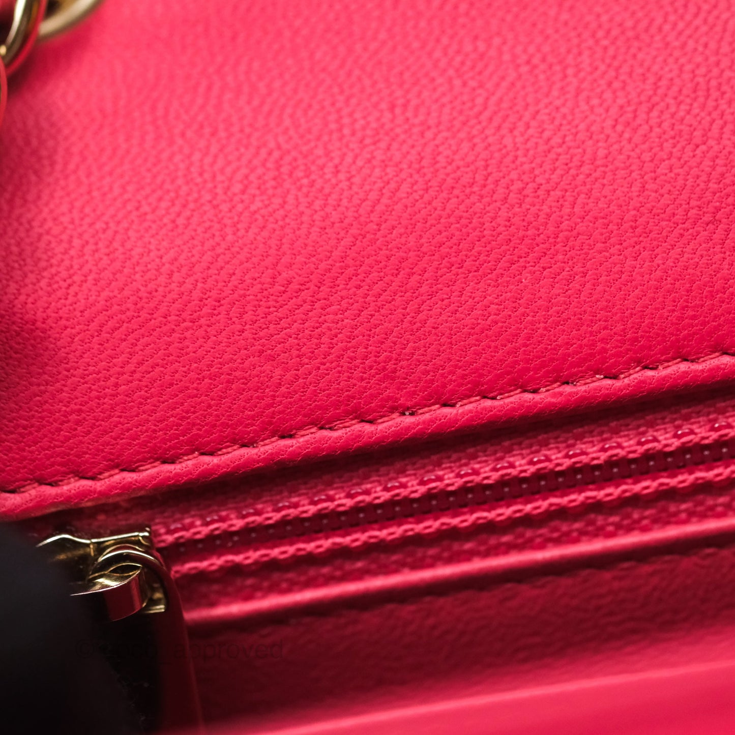 Chanel Quilted Mini Rectangular Flap Berry Red Lambskin Gold Hardware