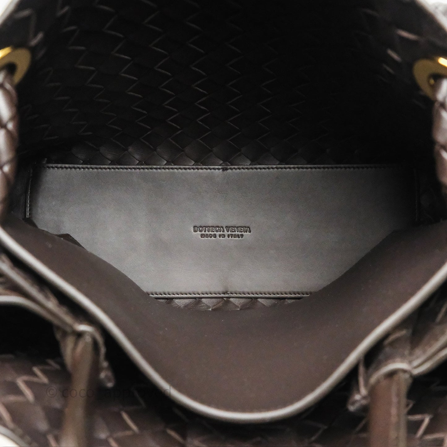 Bottega Veneta Medium Andiamo Bag Fondant Brown Intrecciato Lambskin