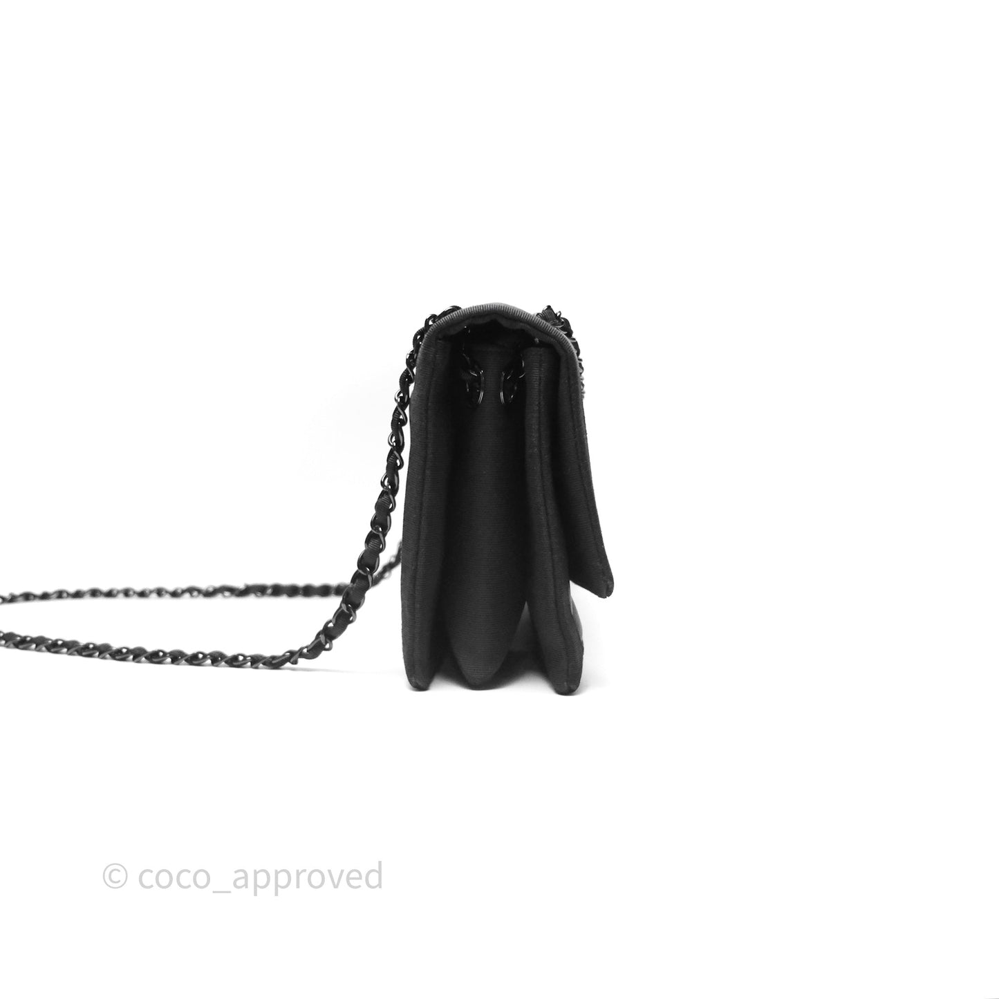 Chanel Quilted Accordion Flap Bag So Black Two Tone Lambskin Fabric