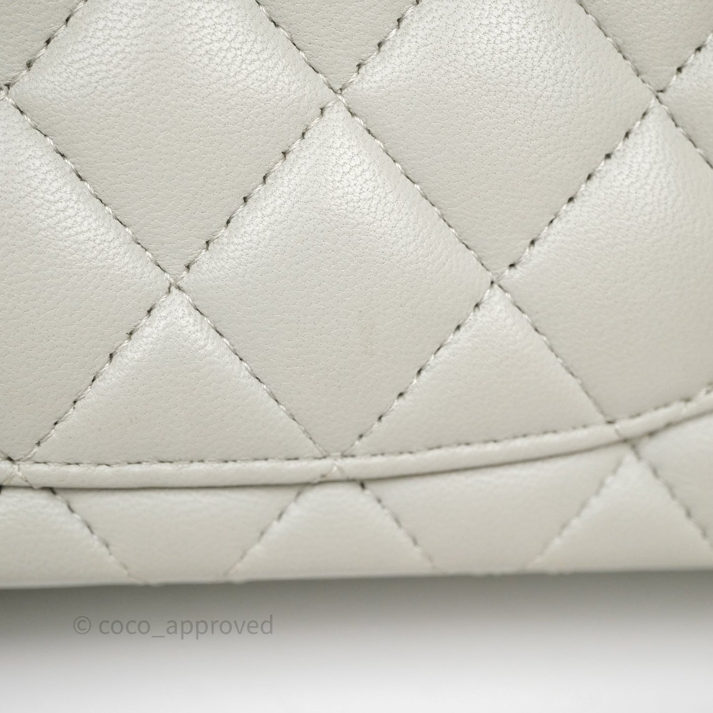 Chanel Small Classic Flap Quilted Grey Lambskin Gold Hardware