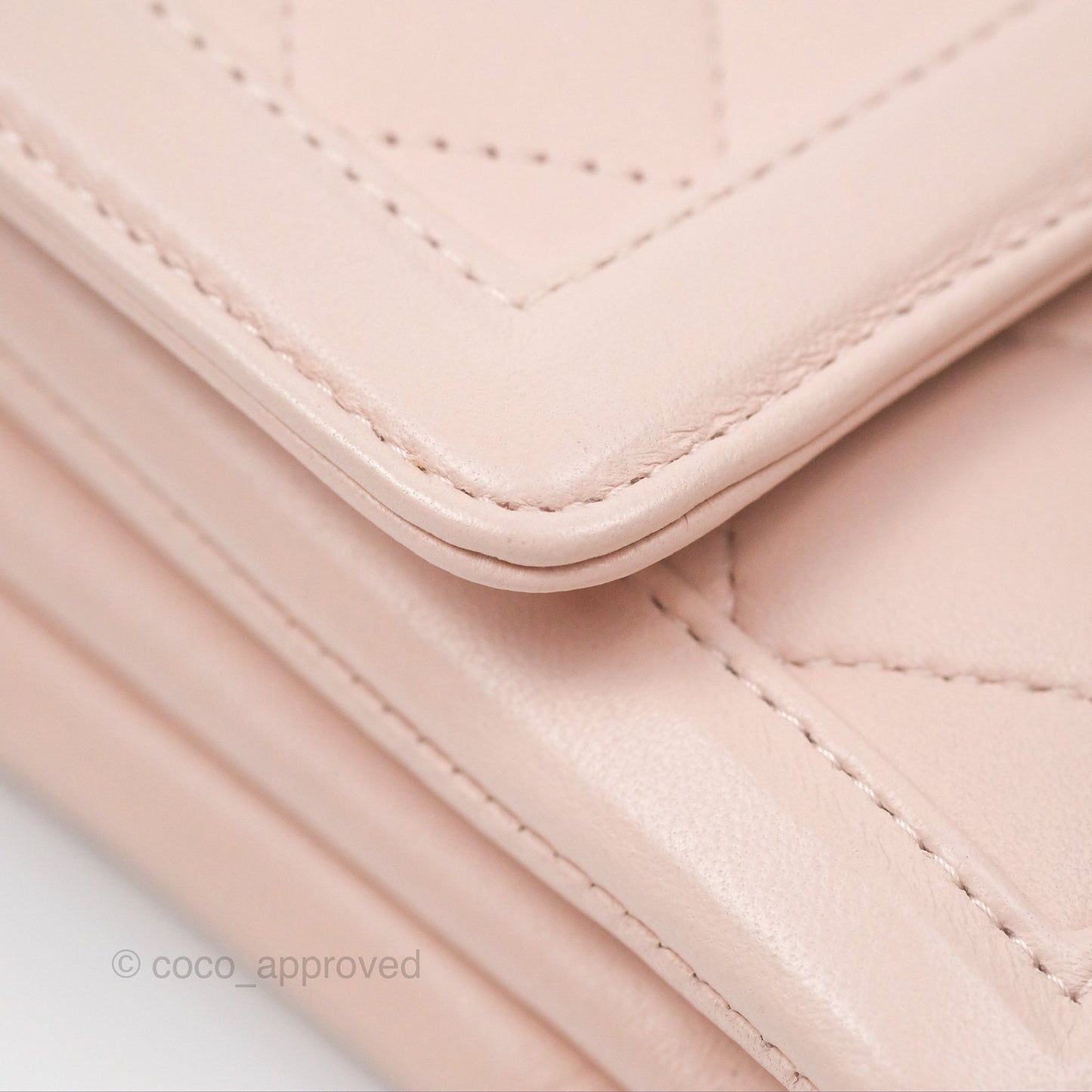 Chanel Flap Clutch With Chain Quilted Light Pink Lambskin Gold Hardware