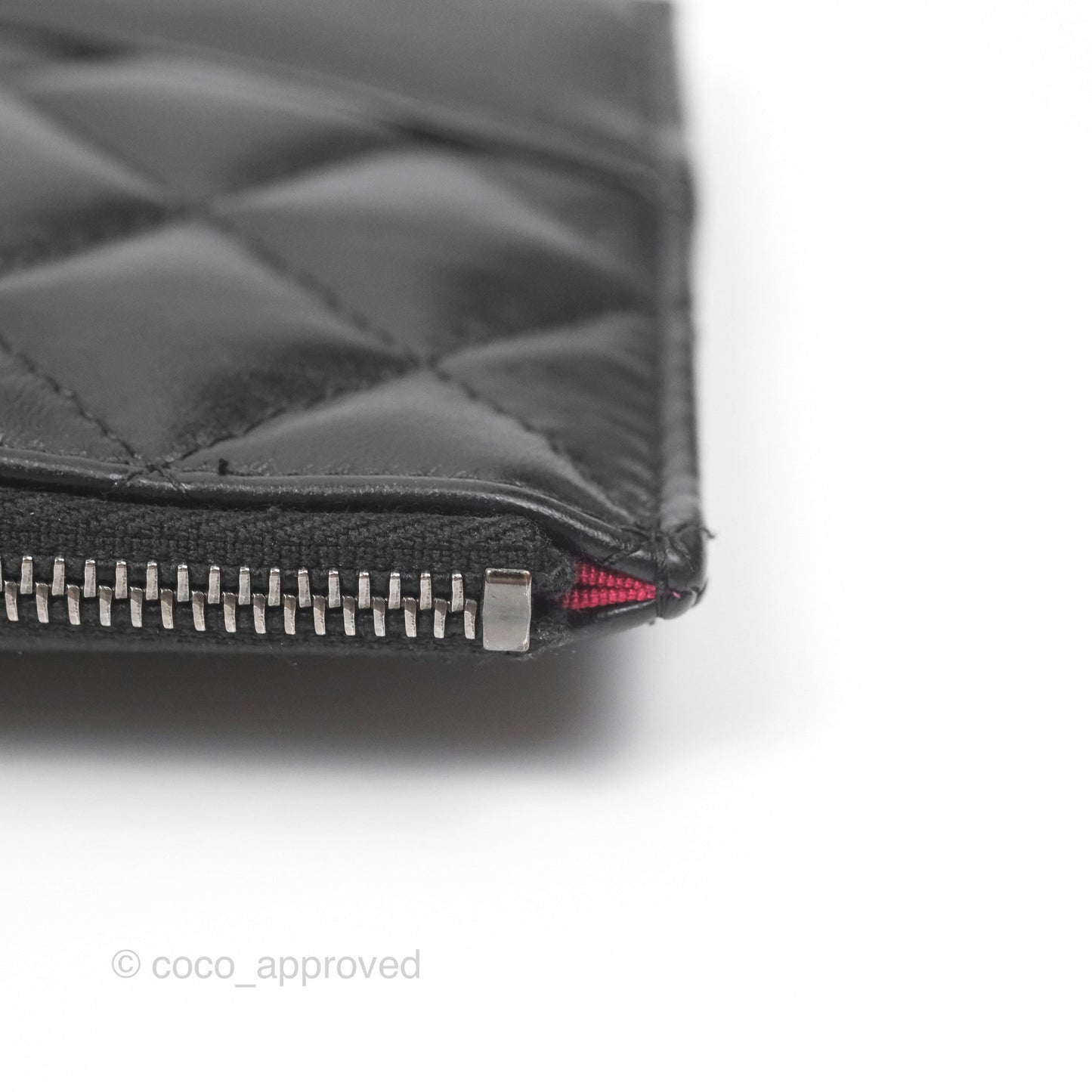 Chanel Quilted Gabrielle Zip Pouch Black Calfskin