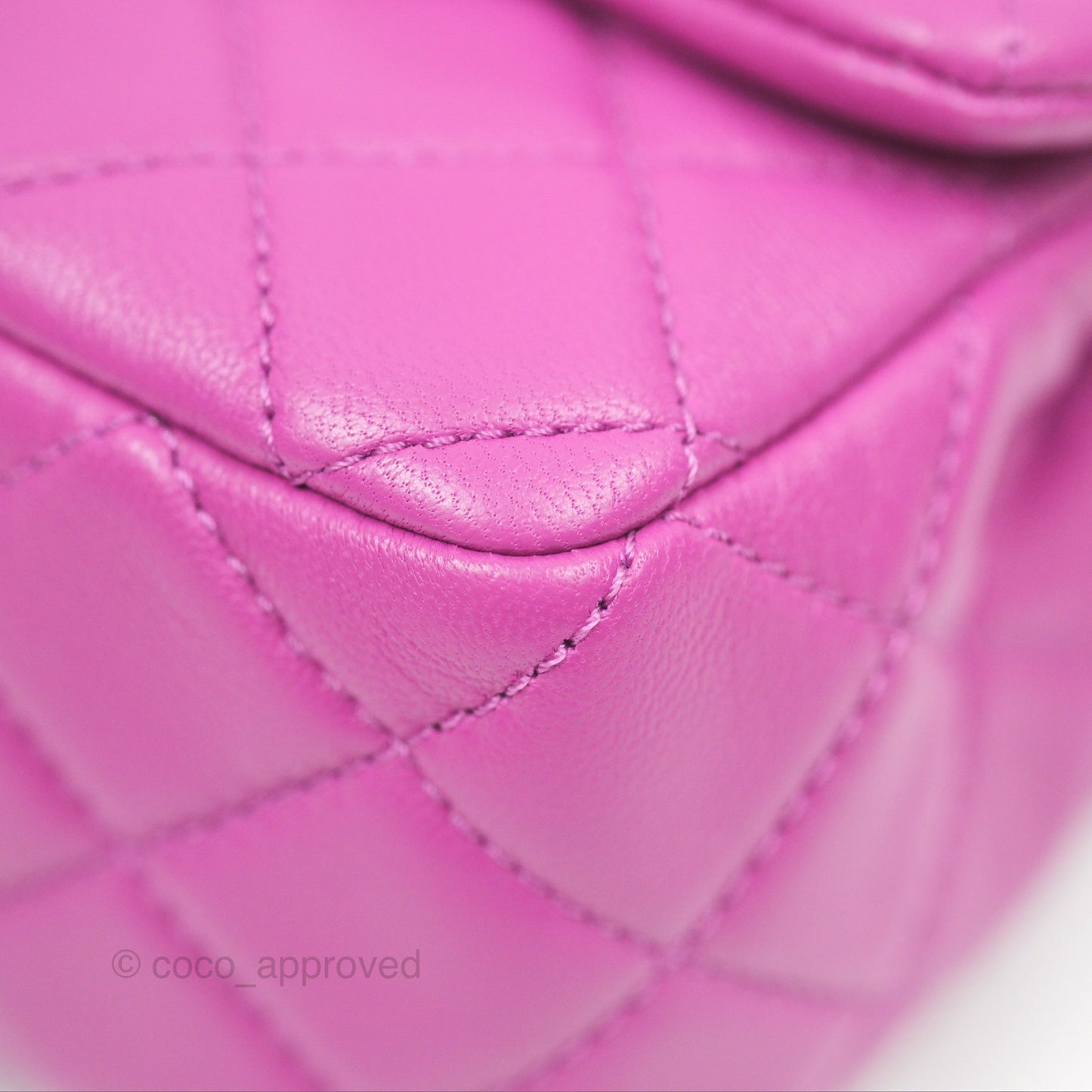 Chanel Mini Rectangular Pearl Crush Quilted Purple Lambskin Aged Gold Hardware