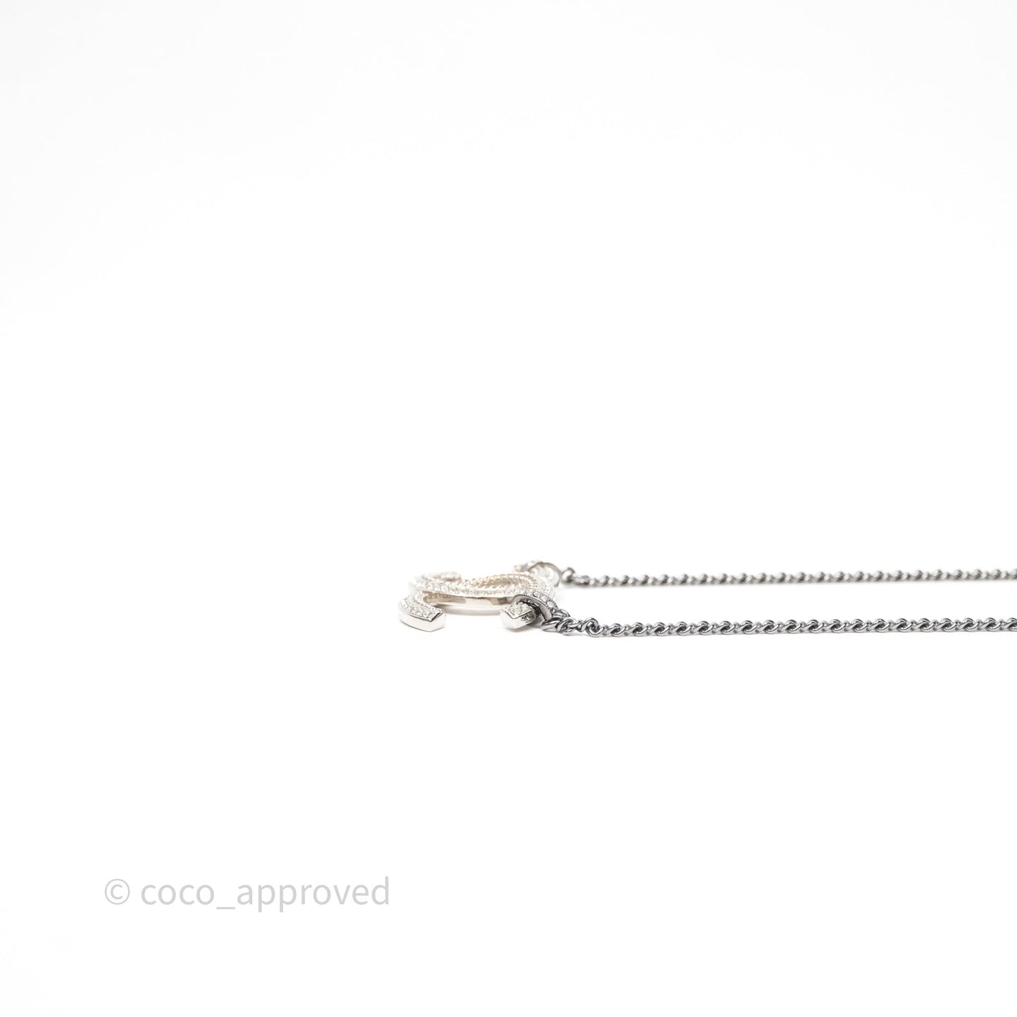 Chanel Crystals CC Necklace Gun Metal 21B