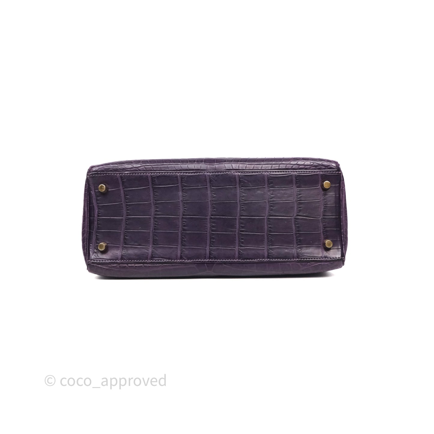 Hermès Kelly 28 Purple Crocodile Gold Hardware