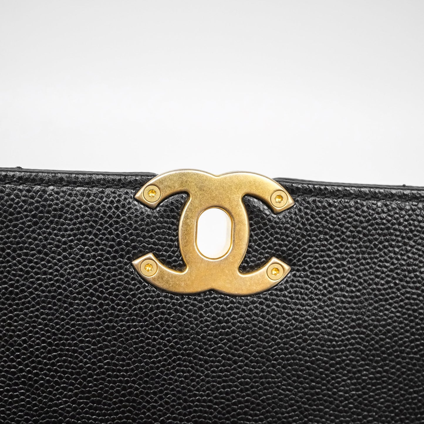 Chanel Mini Bracelet On Chain Flap Bag Flat Quilted Black Caviar Aged Gold Hardware