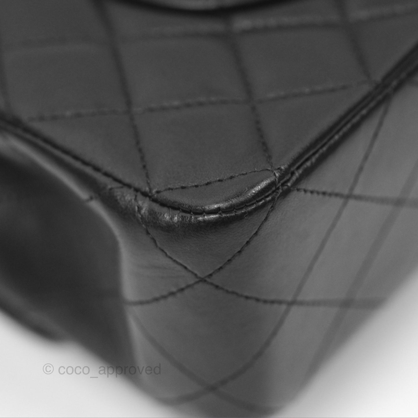 Chanel Classic M/L Medium Flap Quilted Black Lambskin Gold Hardware