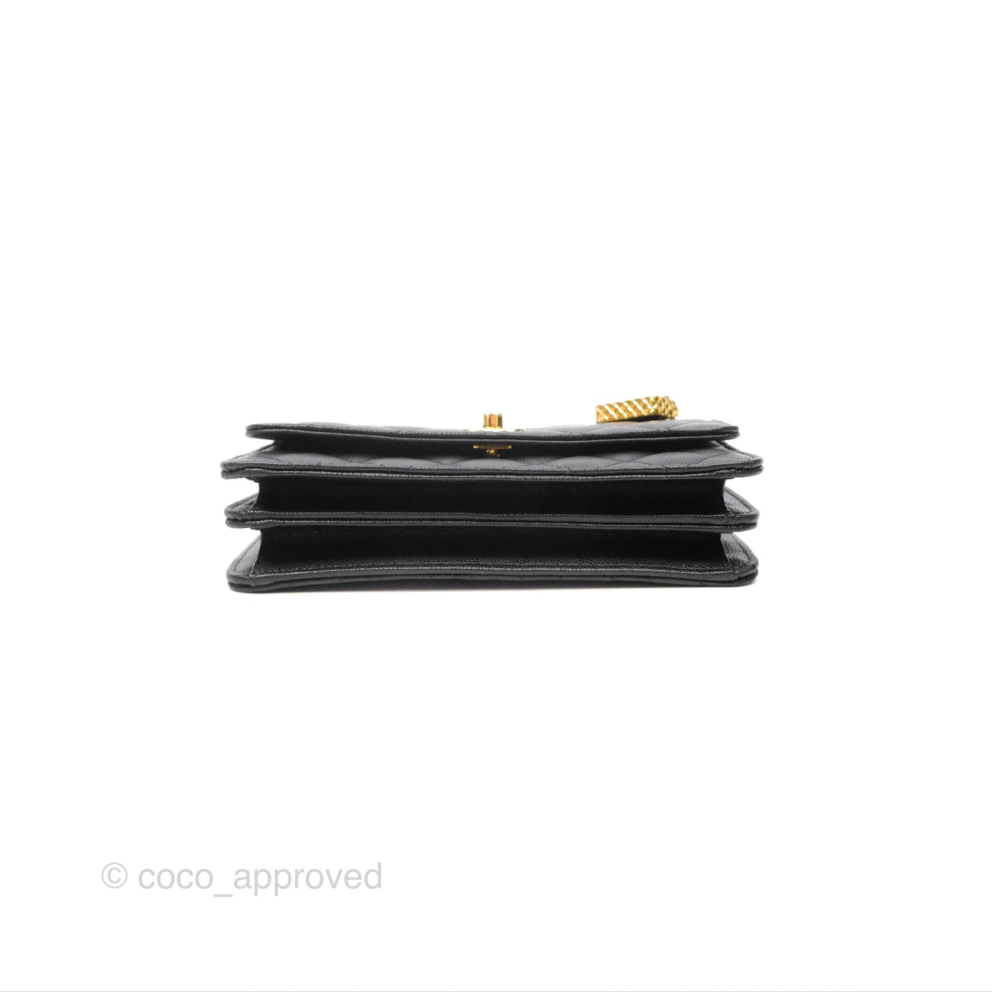 Chanel WOC Bag Charm Black Caviar Gold Hardware