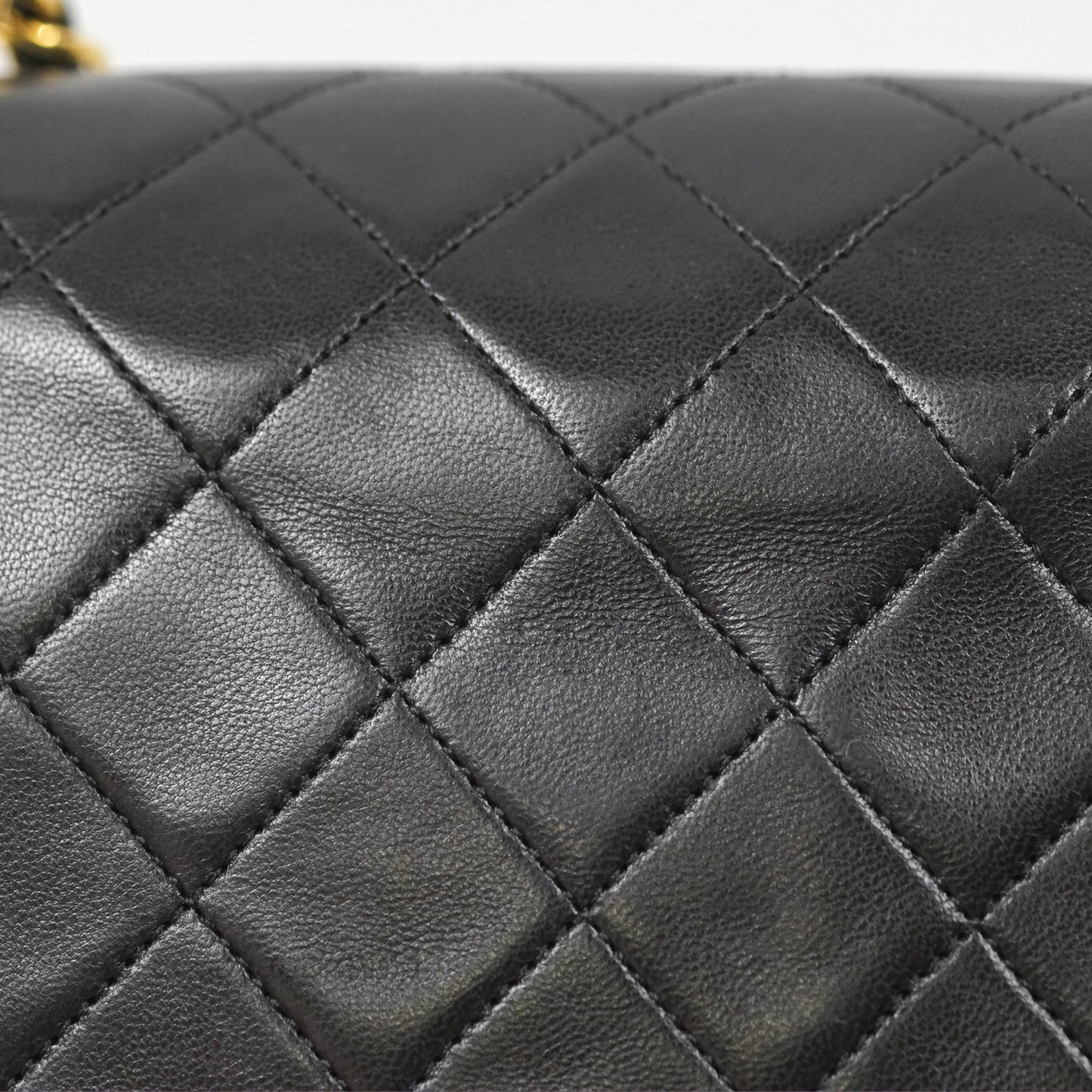 Chanel Vintage Square Flap Bag Black Lambskin 24K Gold Hardware
