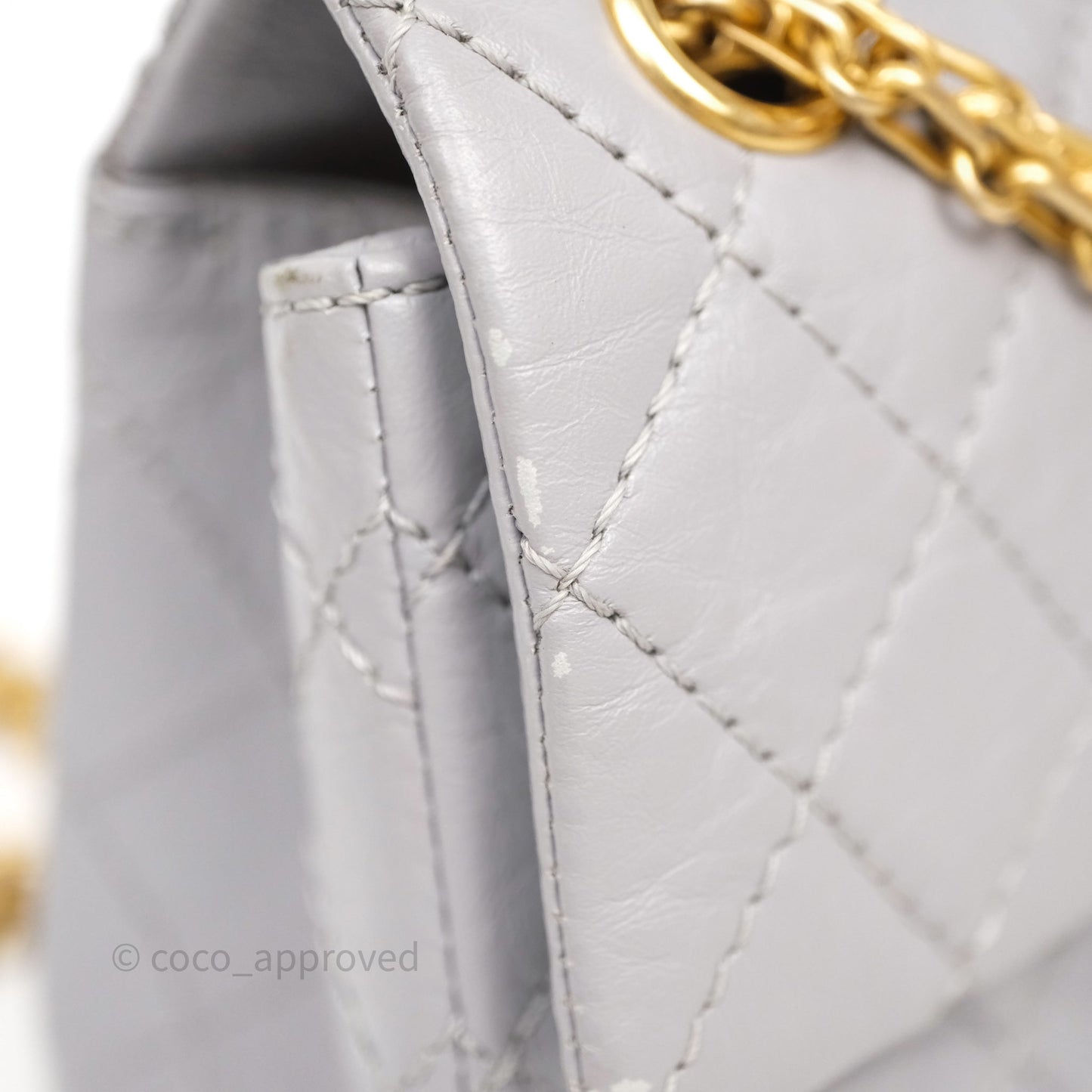 Chanel Mini Reissue 224 Grey Aged Calfskin Aged Gold Hardware