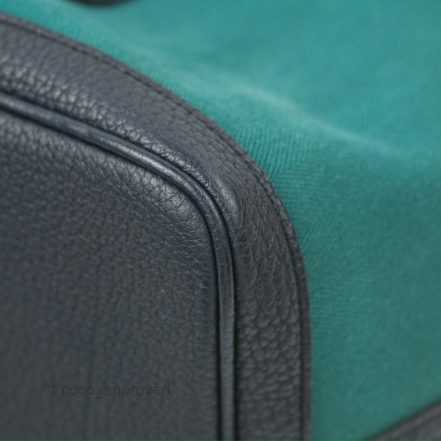 Hermès Garden Party 36 Malachite/ Blue Indigo Canvas