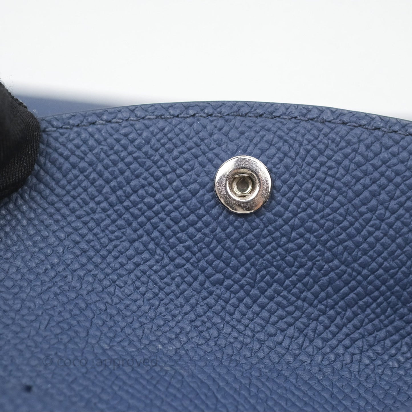 Hermès Bearn Mini Wallet Bleu Saphir 73 Epsom Palladium Hardware