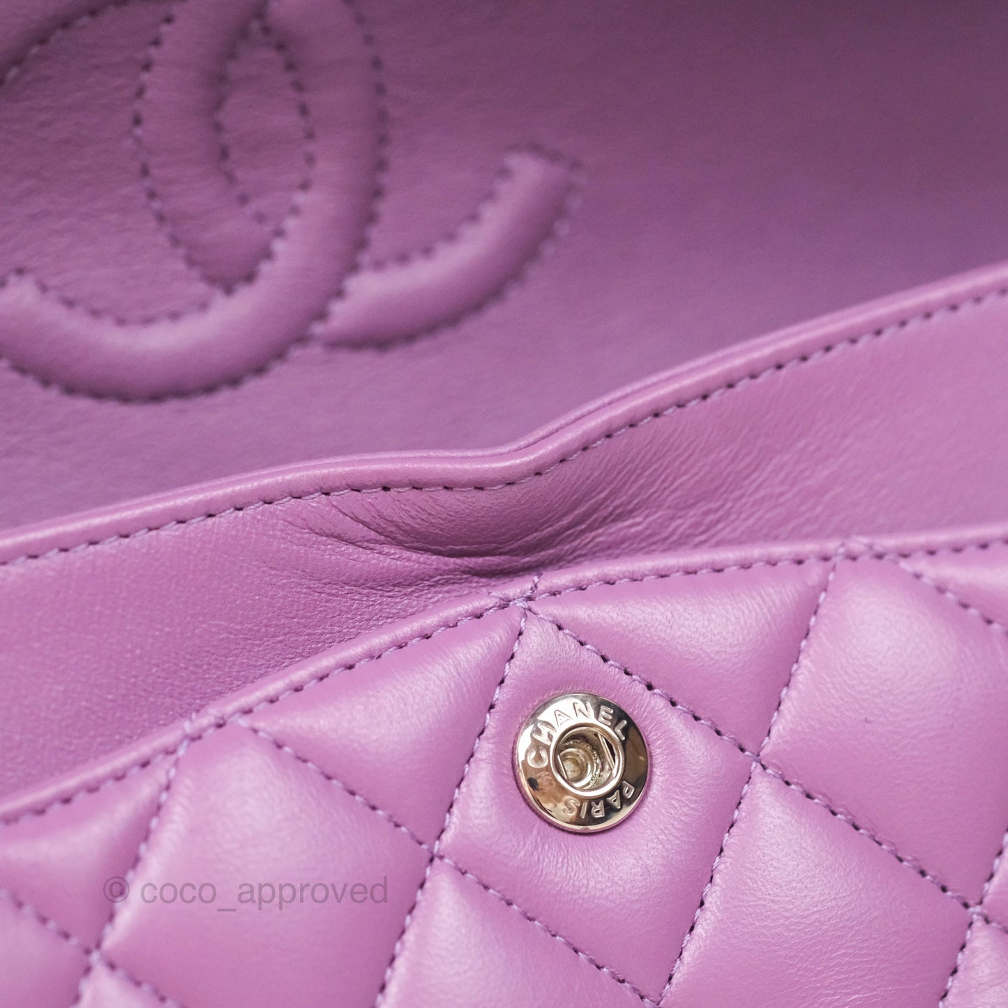 Chanel Small Classic Flap Quilted Purple Lambskin Silver Hardware