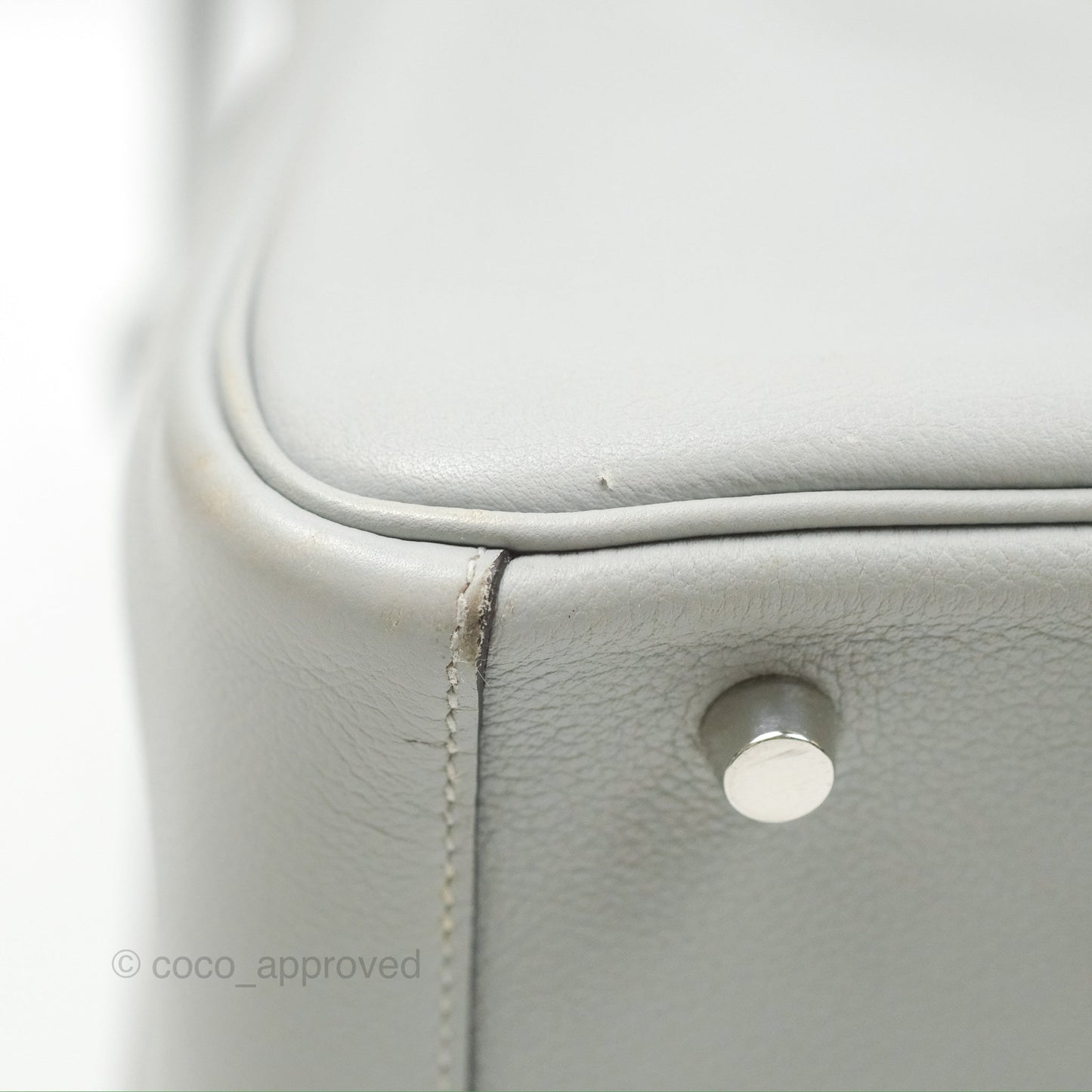 Hermès Lindy 30 Bleu Glacier Evercolor Palladium Hardware