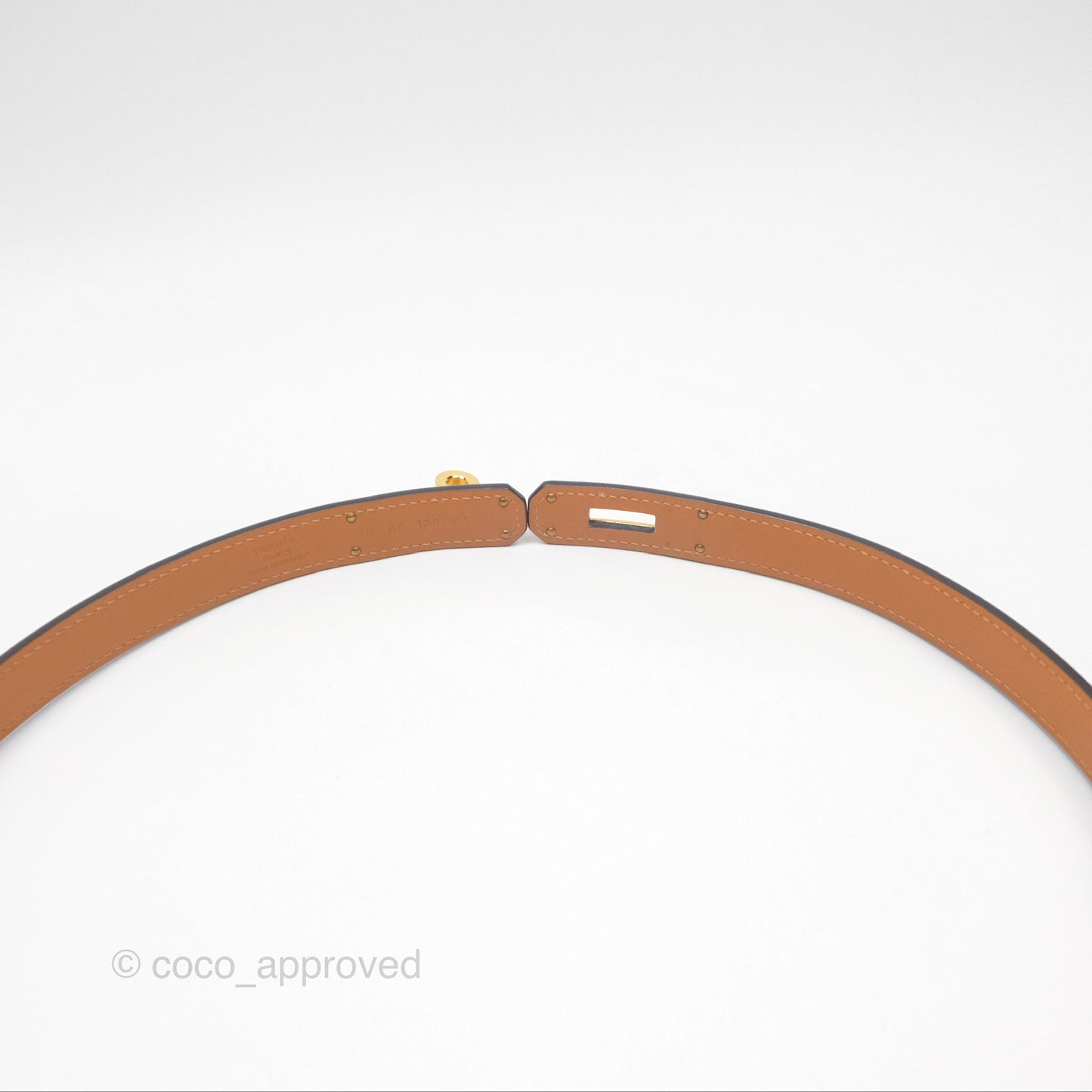 Hermès Epsom Kelly Buckle Belt Etoupe 18 Rose Gold Hardware