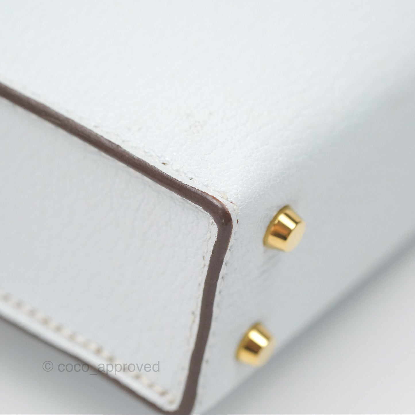 Hermes Mini Verrou Bleu Brume Chèvre Mysore Gold Hardware