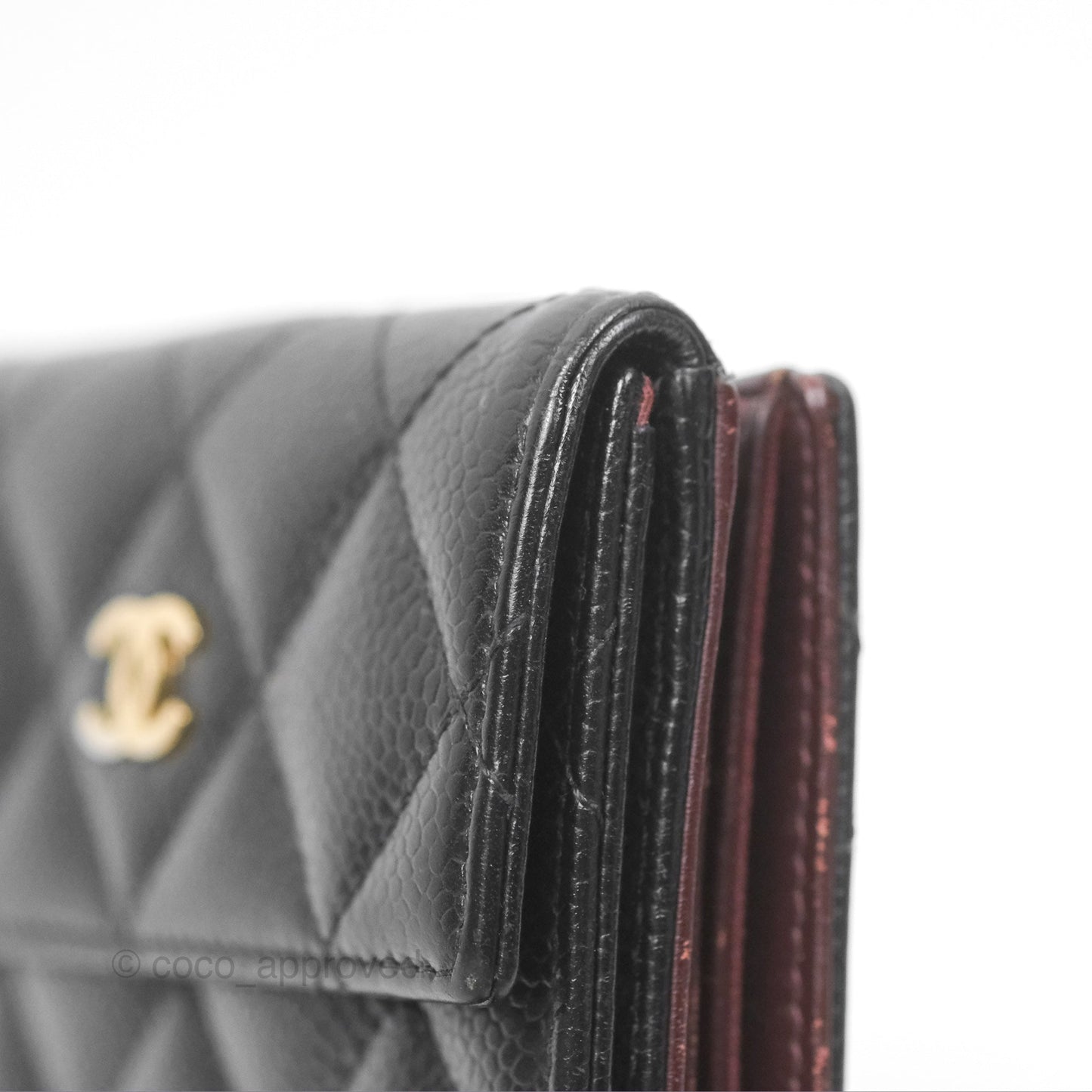 Chanel Quilted Short Flap Black Caviar Gold Hardware