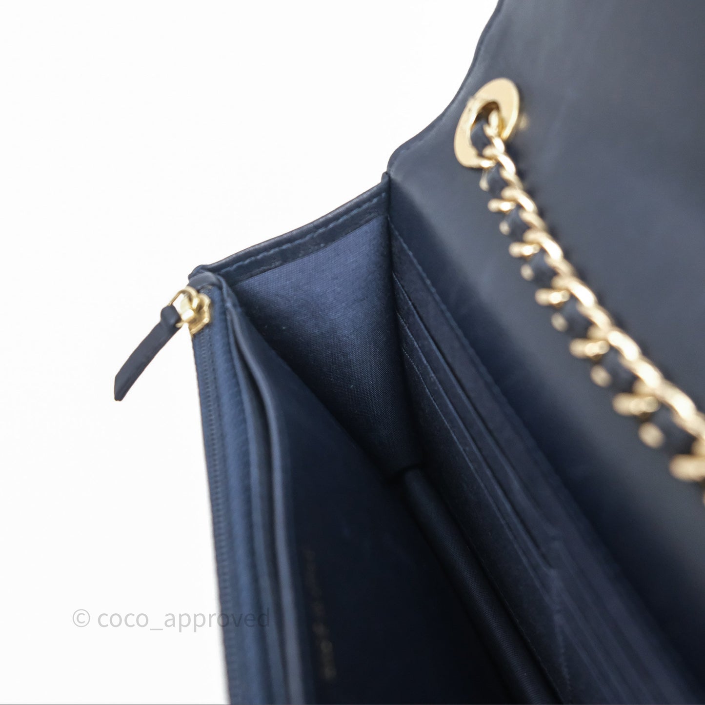 Chanel Trendy CC WOC Wallet On Chain Navy Lambskin Gold Hardware